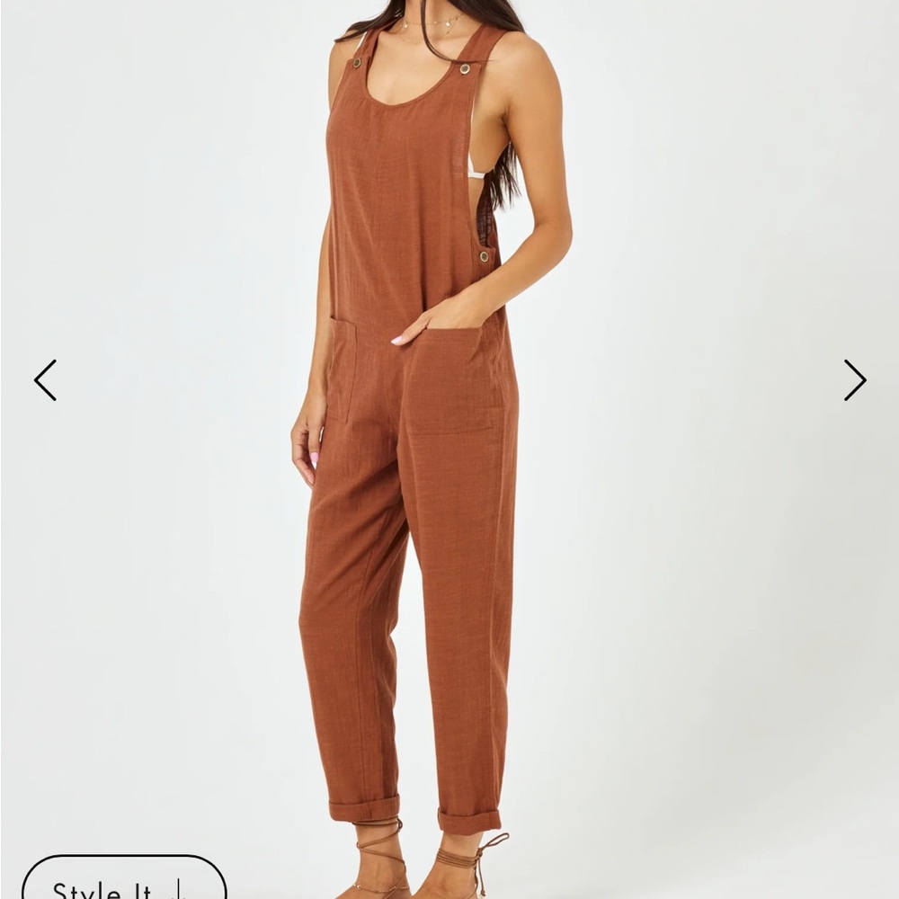L’Space Freya Jumpsuit in Coffee size S NWT